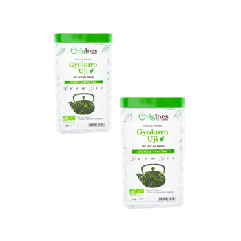 Tè Verde Bio in scatola di metallo - Gyokuro Uji Japon - 100g - Pack 2 × Scatola di metallo 100 g