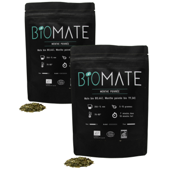Biomaté Menthe Poivree- 50 G - Pack 2 × Pochette 50 g
