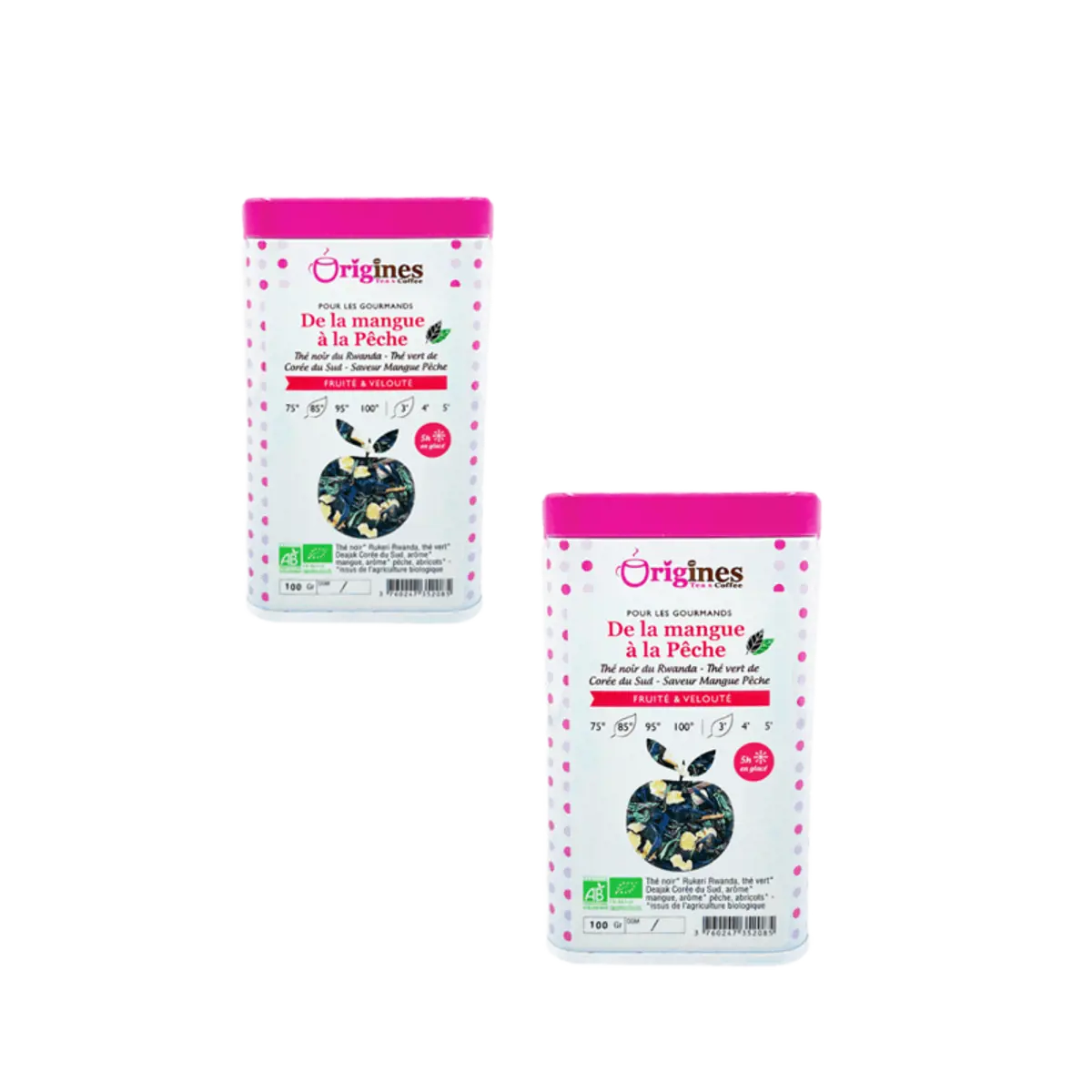 Origines Tea&Coffee The Noir Et Vert Bio En - De La Mangue A La Peche 100G - 100 G by Origines Tea&Coffee