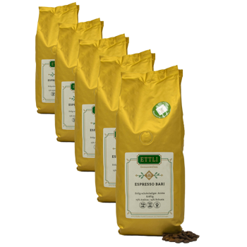 Caffè in grani - Espresso Bari - 250g - Pack 5 × Chicchi Bustina 250 g