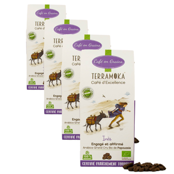 Kaffeebohnen - Inès - 200g - Pack 4 × Bohnen Pappschachtel 200 g