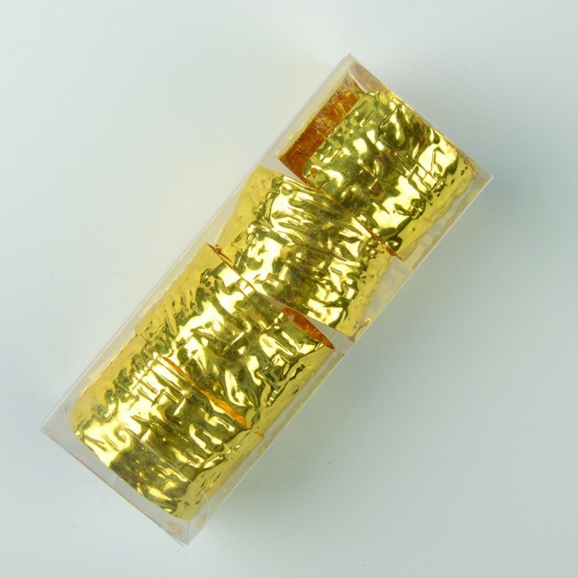 Dritter Produktbild Serviettenringe aus goldfarbenem Metall mit Knittereffekt - 4er-Set by Aulica