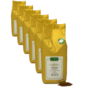 Caffè macinato - Espresso Milano - 250g - Pack 6 × Macinatura Filtro Bustina 250 g