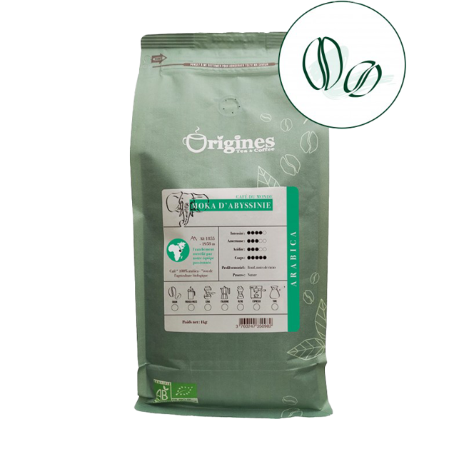 Origines Tea&CoffeeCafe Moulu Moka D Abyssinie 1Kg Moulu French Press - 1 Kg by Origines Tea&Coffee