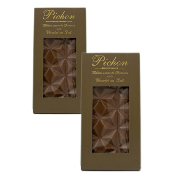 Pichon - Tablette Lyonnaise Tablette Chocolat Lait Bio Boite En Carton 80 G - Pack 2 × Boîte en carton 80 g