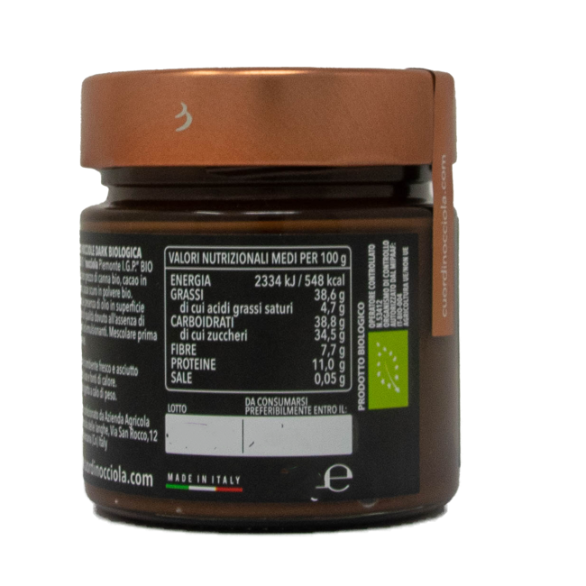 Terzo immagine del prodotto Crema di Nocciole DARK 250 g by Cuor di Nocciola delle Langhe