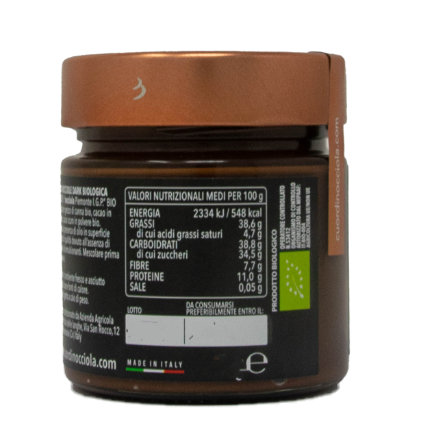 Troisième image du produit Cuor Di Nocciola Delle Langhe Creme De Noisettes Dark 250 G Bocal En Verre 250 G by Cuor di Nocciola delle Langhe