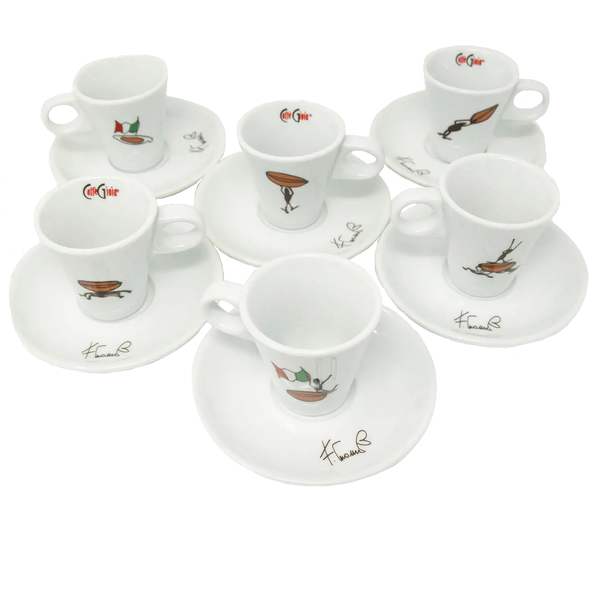 Troisième image du produit Caffè Gioia 6 Tasses A Espresso Avec Sous Verre by Caffè Gioia