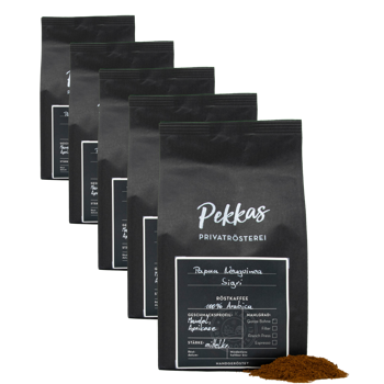 Pekkas Privatrösterei Papouasie Nouvelle Guinee Sigri Moulu Espresso - 250 G - Pack 5 × Moulu Espresso Pochette 250 g