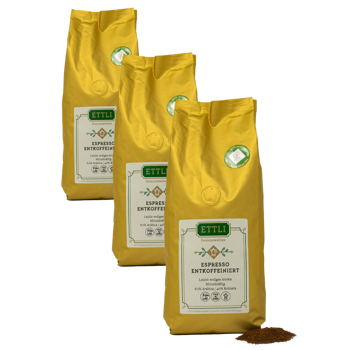 Gemahlener Kaffee - Espresso entcoffeiniert - 250g - Pack 3 × Mahlgrad Filter Beutel 250 g