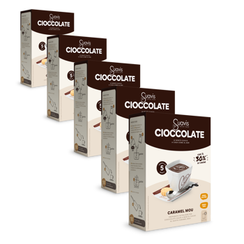 Chocolat chaud - Caramel mou - Pack 5 × Boîte en carton 160 g