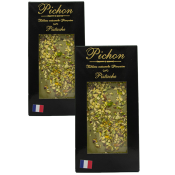 Pichon - Tablette Lyonnaise Tablette A La Pistache Boite En Carton 90 G - Pack 2 × Boîte en carton 90 g