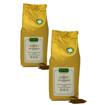 Gemahlener Kaffee - Bio Espresso - 500g - Pack 2 × Mahlgrad Espresso Beutel 500 g