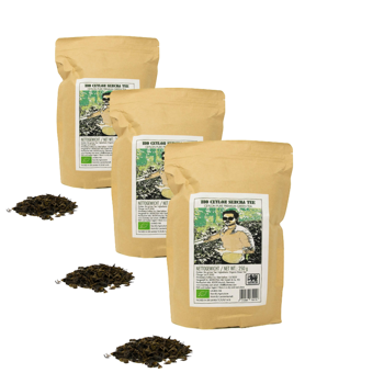 Tè verde Ceylan Sencha premium - Pack 3 × Bustina 250 g