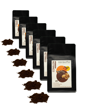 Roestkaffee Conilon Robusta Espresso Moulu Italien Moka- 250 G - Pack 6 × Moulu Moka Pochette 250 g