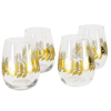Set di 4 bicchieri design corona d'alloro di Cesare dorata 400 ml by Aulica