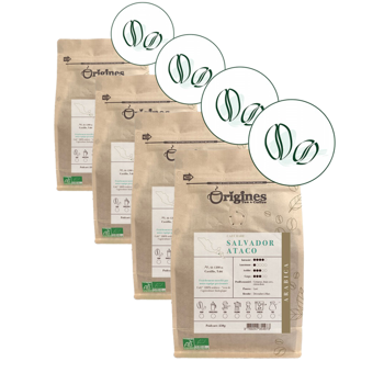 Caffè macinato - Salvador Ataco - 250g - Pack 4 × Macinatura Moka Bustina 250 g