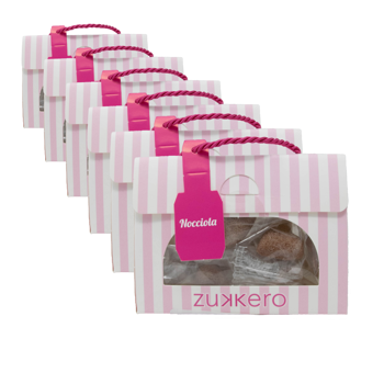 Zucker-Herzen Haselnuss 60 gr - Pack 6 × Pappschachtel 60 g