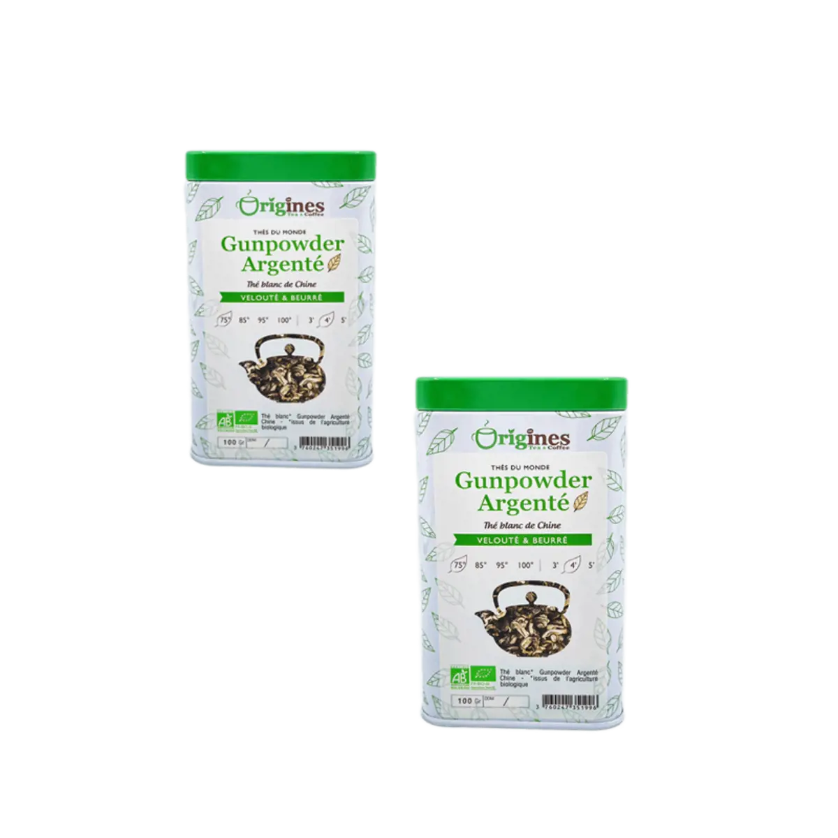 Origines Tea&Coffee The Blanc Bio En - Gunpowder Argente Chine 100G - 100 G by Origines Tea&Coffee