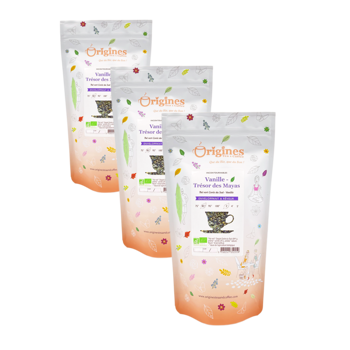 Origines Tea&Coffee The Vert Bio En Sachet Vanille Tresor Des Mayas Coree Du Sud 100G Sachets De The 100 G - Pack 3 × Pochette 100 g