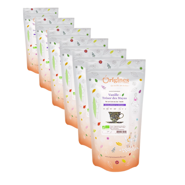 Grüner Tee Bio im Beutel - Vanille Trésor des Mayas Corée du Sud - 100g by Origines Tea&Coffee