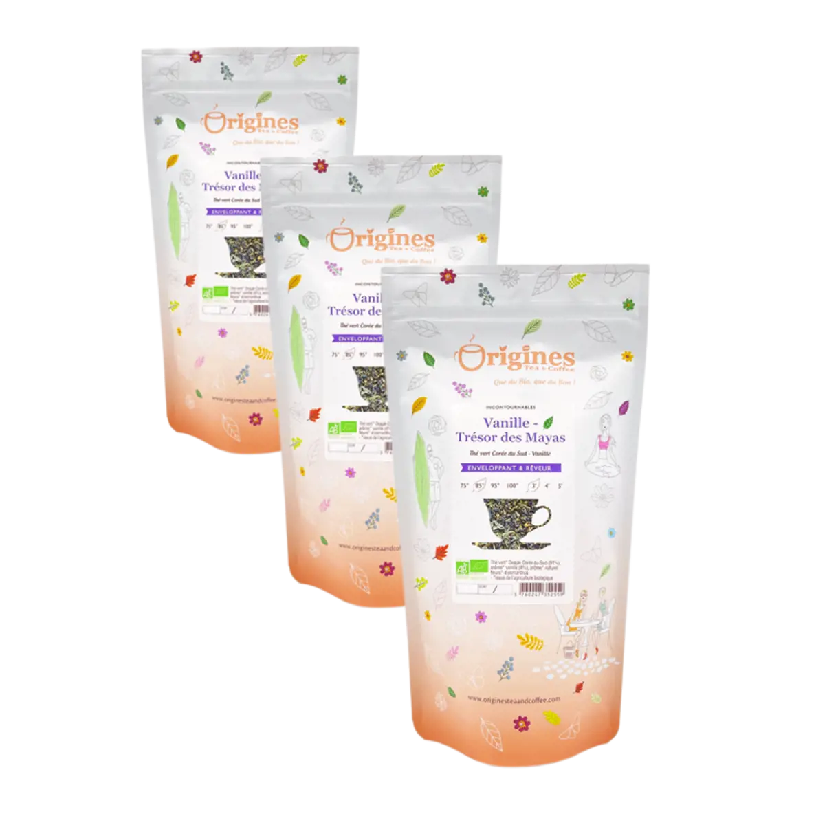 Origines Tea&Coffee The Vert Bio En Sachet Vanille Tresor Des Mayas Coree Du Sud 100G Sachets De The 100 G by Origines Tea&Coffee