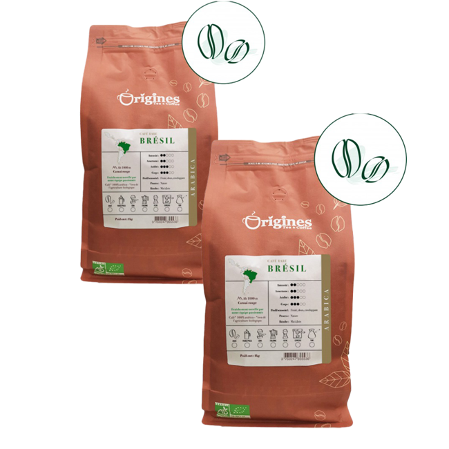 Origines Tea&Coffee Cafè En Grains - Brésil - 1Kg by Origines Tea&Coffee