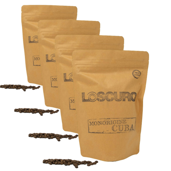 Cafe En Grain Loscuro Cafe De Cuba Serrano Levado 1 Kg - Pack 4 × Grains Pochette 1 kg