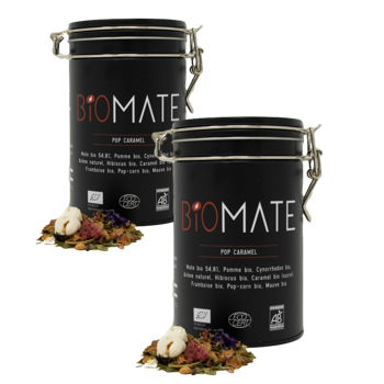 Biomaté Pop Caramel Vrac En - 150 G - Pack 2 × Boîte métal 150 g