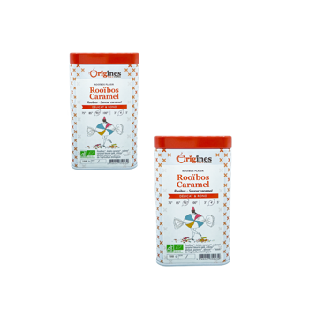 Origines Tea&Coffee Rooibos Caramel En - 100G - 100 G - Pack 2 × Boîte métal 100 g