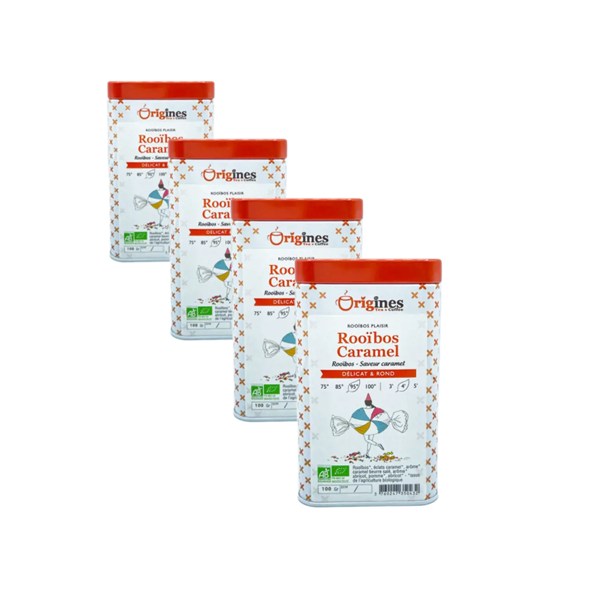Rooïbos Caramel in scatola di metallo - 100g by Origines Tea&Coffee