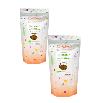 Origines Tea&Coffee The Vert Bio En Sachet Hojicha Japon 100G Sachets De The 100 G - Pack 2 × Pochette 100 g