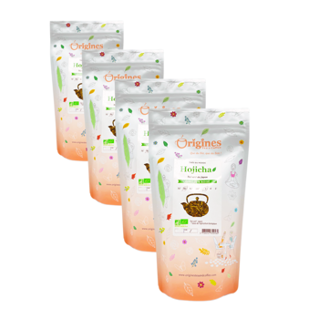 Tè Verde Bio in Busta - Hojicha Japon - 100g - Pack 4 × Bustina 100 g