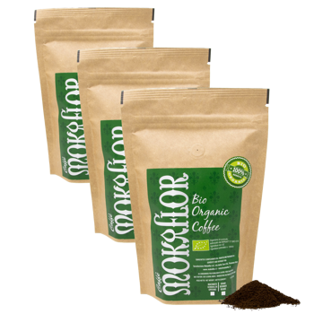 Mischung 100% Arabica Bio - Gemahlener Kaffee 1 kg - Pack 3 × Mahlgrad Espresso Beutel 1 kg