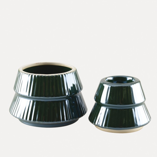 Zweiter Produktbild Bonbonniere und Kerzenhalter Tanne Grün - 15cm by Aulica