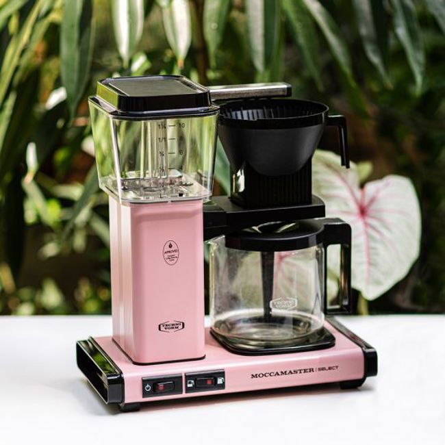 Cafetière, machine à café Mini avec filtre pour café en poudre(pink)
