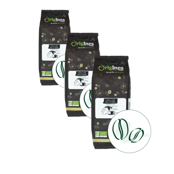 Caffè in grani - Douceur Décaféiné - 1kg - Pack 3 × Chicchi Bustina 1 kg