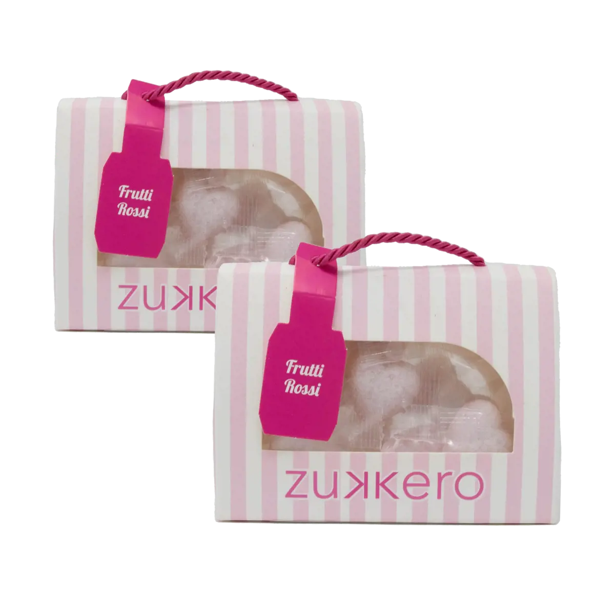 Zollette cuore frutti rossi box 60 gr by Zukkero