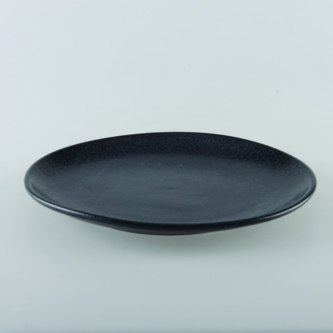 Secondo immagine del prodotto Set di 6 piatti dessert in porcellana nera opaca con schegge 21 cm by Aulica