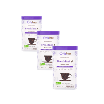 Origines Tea&Coffee The Noir Bio En - English Breakfast Ceylan Et Inde 100G Canette 100 G - Pack 3 × Boîte métal 100 g