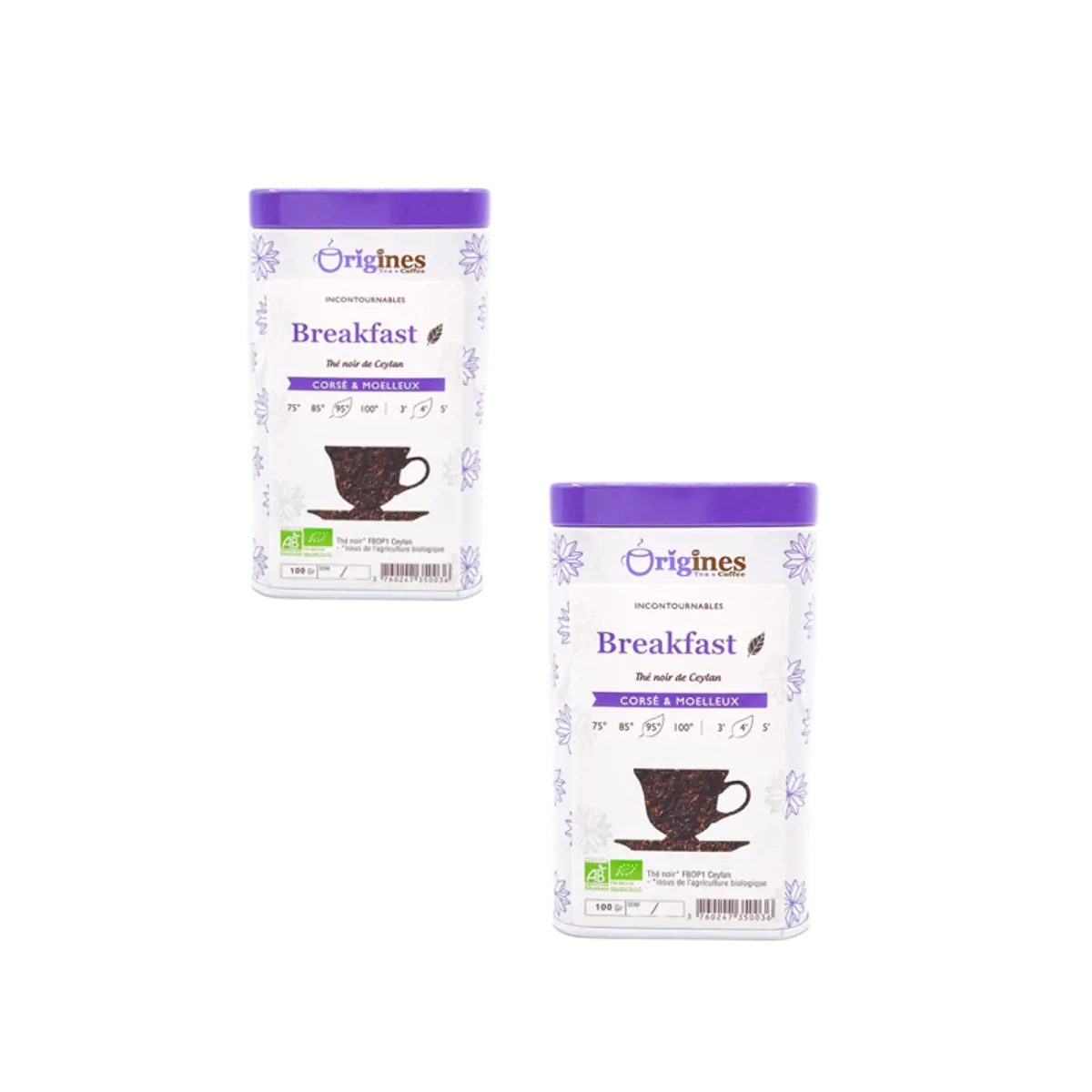 Origines Tea&Coffee The Noir Bio En - English Breakfast Ceylan Et Inde 100G Canette 100 G by Origines Tea&Coffee