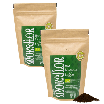 Miscela 80/20 Bio - Caffè macinato 1 kg - Pack 2 × Macinatura Moka Bustina 1 kg