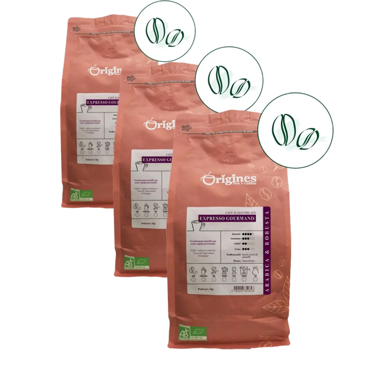 Caffè in grani - L'expresso Gourmand - 1kg by Origines Tea&Coffee