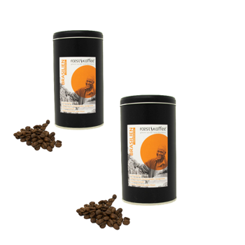 Brasilien Länderkaffee - Pack 2 × Bohnen Metall-Box 500 g
