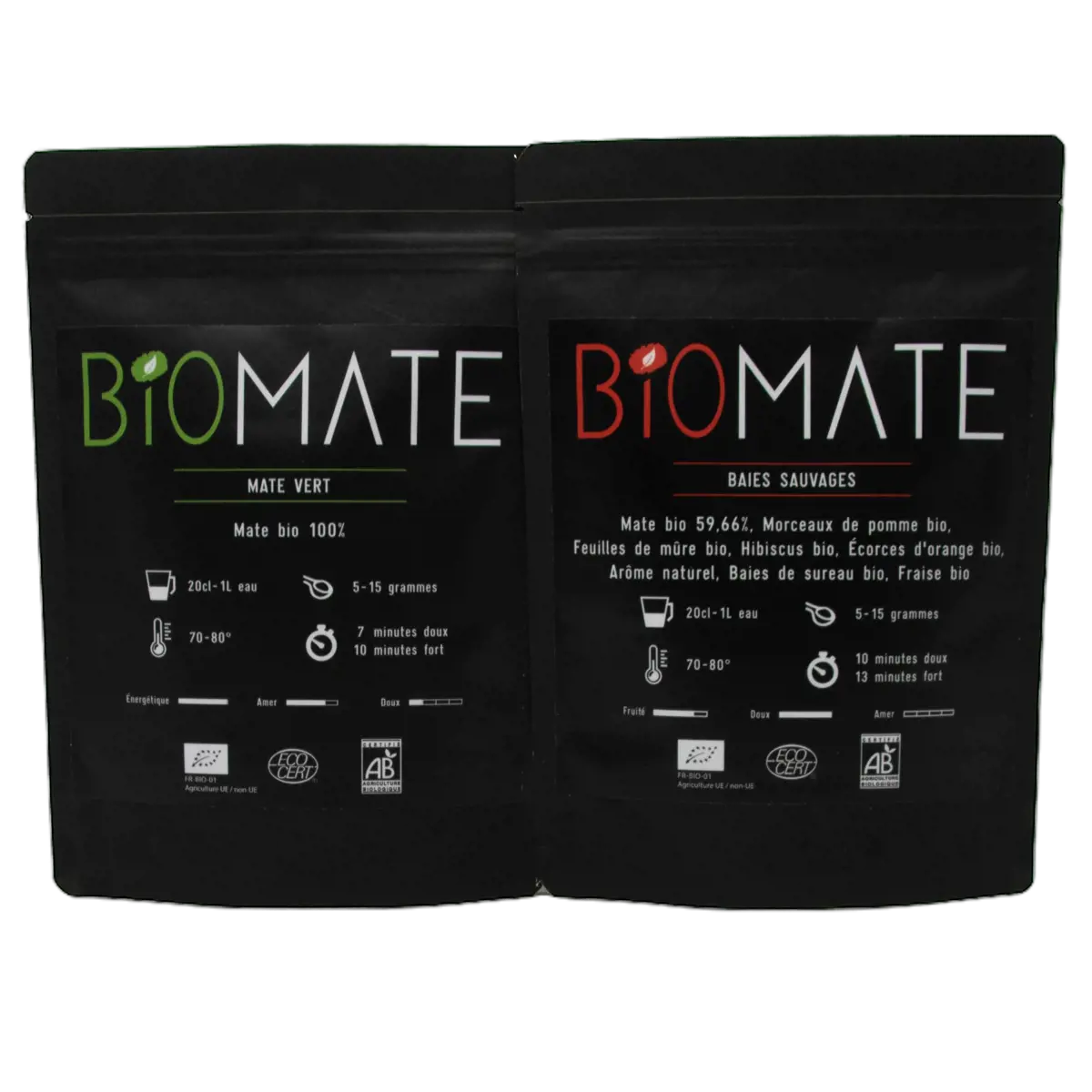 Biomaté Duo Decouverte Mate Vert Baies Sauvages Box Decouverte Cadeau 100 G by Biomaté