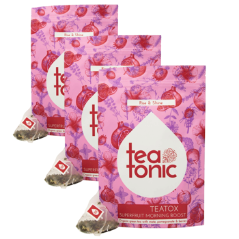 Teatonic Teatox Superfruit Morning Boost 14 Jours Infusette 35 G - Pack 3 × Sachets de thé 35 g