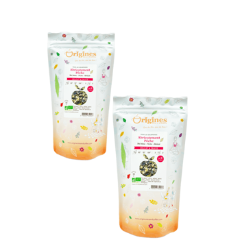 Tè Bianco Bio sfuso - Abricotement Pêche Chine - 500g - Pack 2 × Bustina 500 g