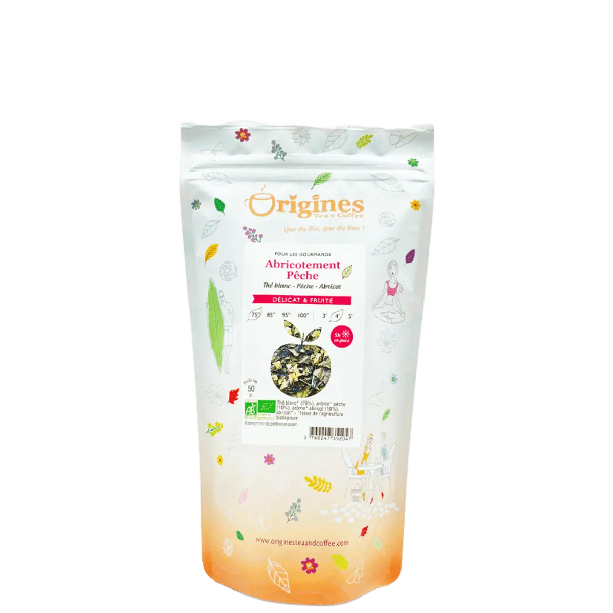 Origines Tea&Coffee The Blanc Bio En Vrac Abricotement Peche Chine 500G Fleur De The 500 G by Origines Tea&Coffee