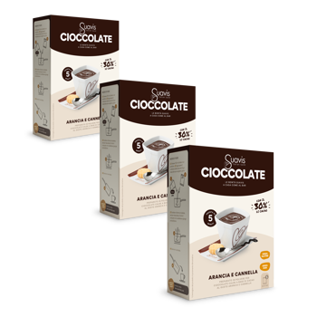 Cioccolata Calda - Arancia/Cannella - Pack 3 × Scatola di cartone 125 g