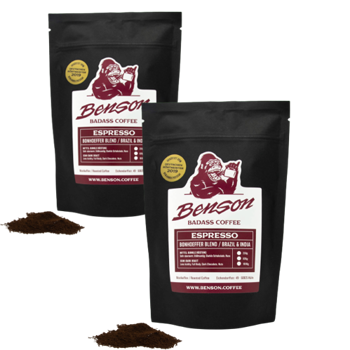 Kaffeepulver - Benson Blend, Espresso - 250g - Pack 2 × Mahlgrad Espresso Beutel 250 g